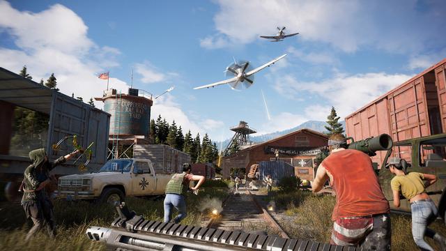 Far Cry 5 is an action-adventure first-person shooter video game. The game takes place in Hope County, a fictional region of Montana, United States. The main story revolves around the Project at Eden's Gate, a doomsday cult that rules the land under the guise of its charismatic leader, Joseph Seed. Players control an unnamed junior deputy sheriff who becomes trapped in Hope County, and must work alongside factions of a resistance to liberate the county from the despotic rule of the Seeds and Eden's Gate. Gameplay focuses on combat and exploration; players battle enemy soldiers and dangerous wildlife using a wide array of weapons. The game features many elements found in role-playing games, such as a branching storyline and side quests. The game also features a map editor, a co-operative multiplayer mode, and a competitive multiplayer mode. (from Wikipedia)