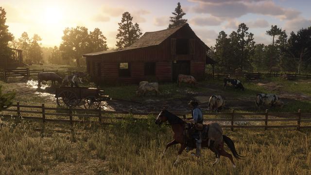 Set in 1899 in a fictionalized version of the Western United States, the story centers on outlaw Arthur Morgan, a member of the Van der Linde gang dealing with the decline of the Wild West whilst attempting to survive against government forces, rival gangs, and other opponents. The story also follows fellow gang member John Marston, protagonist from the first Red Dead Redemption.

Red Dead Redemption 2 is presented through both first and third-person perspectives, and the player may freely roam in its interactive open world. Gameplay elements include shootouts, heists, hunting, horseback riding, interacting with any non-player character (NPC), and maintaining the character's honor rating through moral choices and deeds. A bounty system similar to the "wanted" system from the Grand Theft Auto franchise governs the response of law enforcement and bounty hunters to crimes committed by the player. Red Dead Online, the online multiplayer mode of the game, was released as a beta version in November 2018.
(fron Wikipedia)